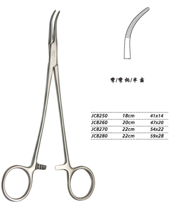 金鐘分離結扎鉗18cm JC8250 18cm 41×14半齒 彎柄