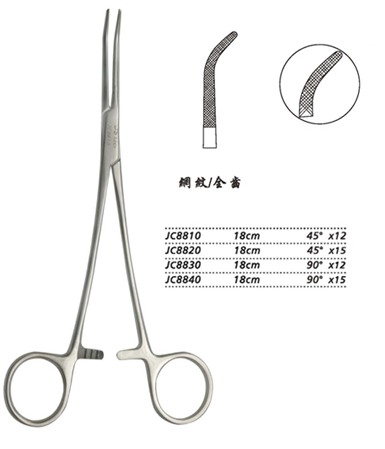 金鐘分離結扎鉗18cm JC8830 18cm 90°×12網紋全齒