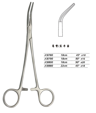金鐘分離結扎鉗22cm JC8880 22cm 45°×18直半齒